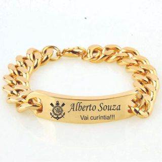 Pulseira de aço inoxidável Personalizada a laser, corrente cubana de 08/10mm TIMES / Sìmbolos em Oferta na Shopee