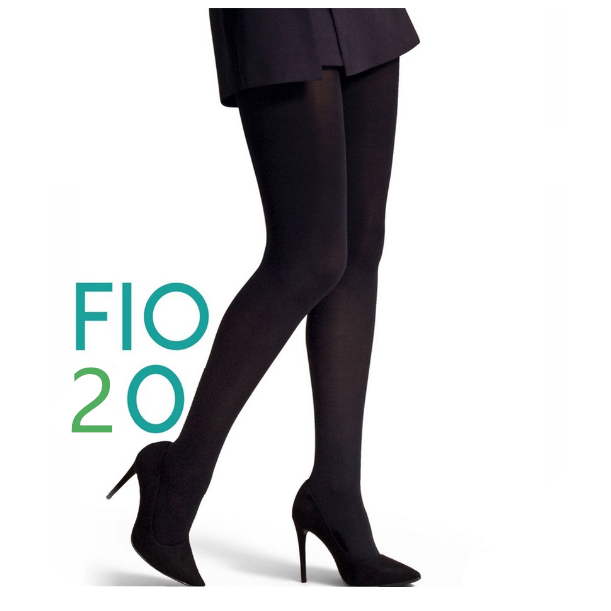 Meia-Calça Fio 20 preto e vermelho