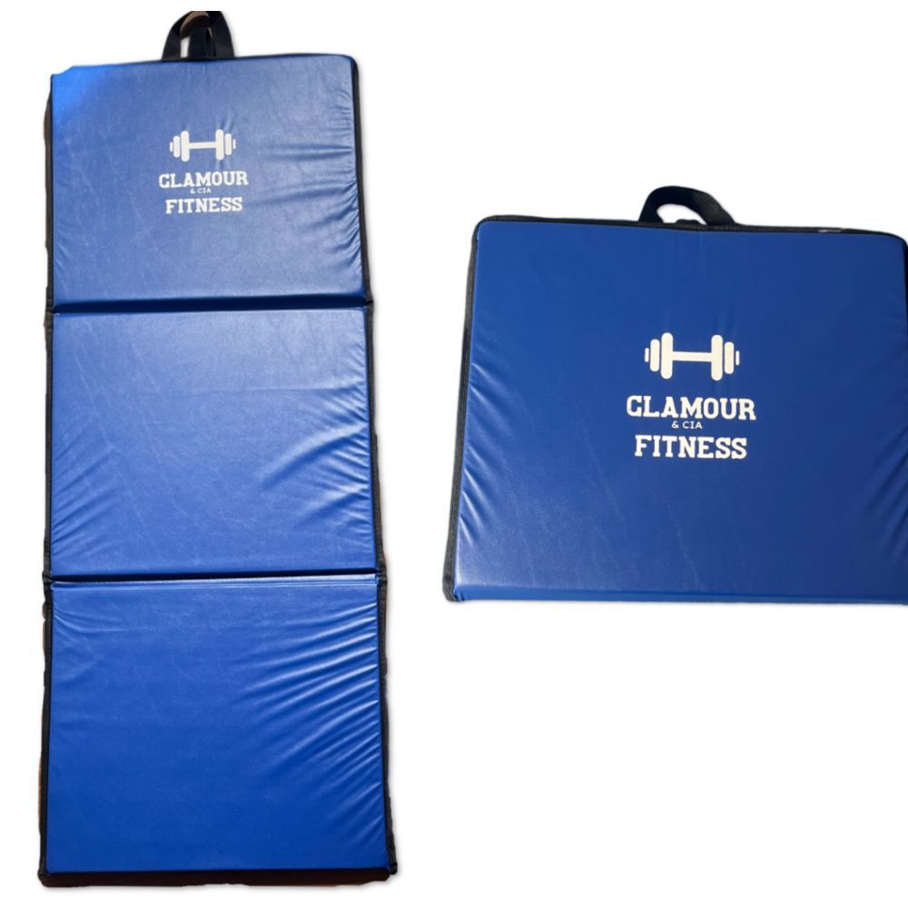 Colchonete Dobrável Azul Maleta Academia