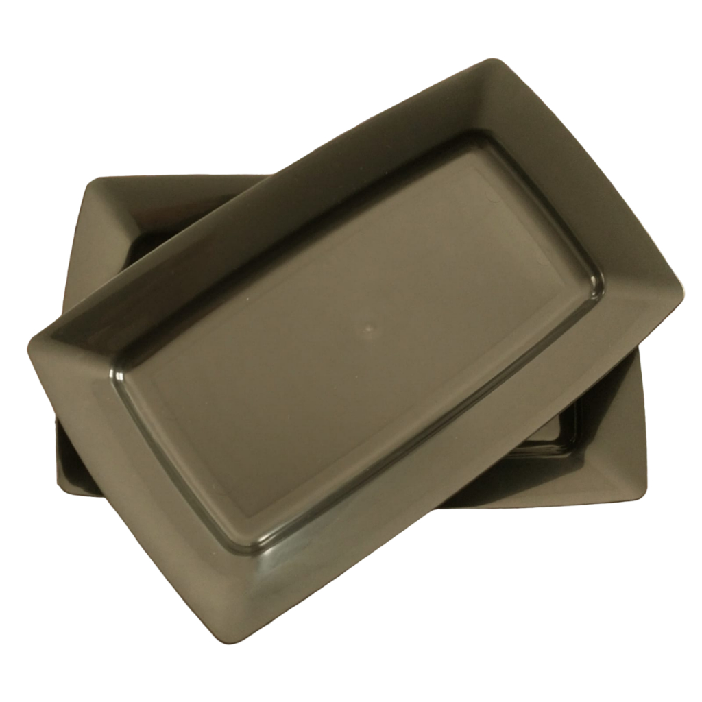 Kit 10 Bandejas Petisqueiras Plástico Pretas perfeita para Lanches Porções Petiscos Espetinhos Bares Restaurantes Pasteis Saladas bonitas fácil de lavar Reveillon Natal ano novo Ceia