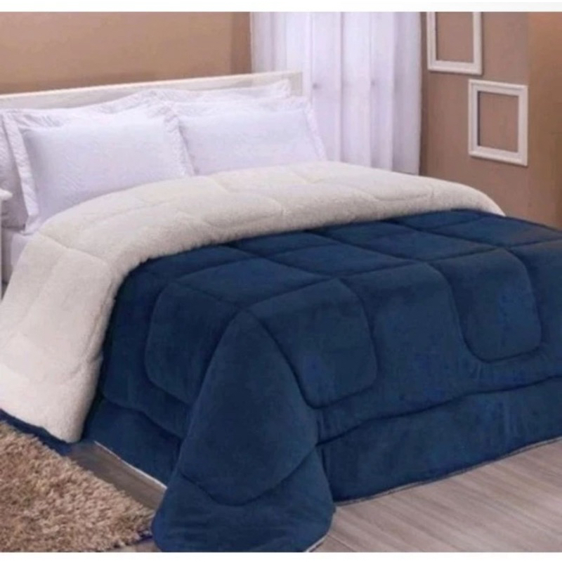 Edredom coberdron Aspen com pele de carneiro manta sherpa Casal Queen Size