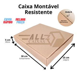 100 Caixas De Papelão 30x25x5 Para Envios Correios / salgados e doces em Oferta na Shopee