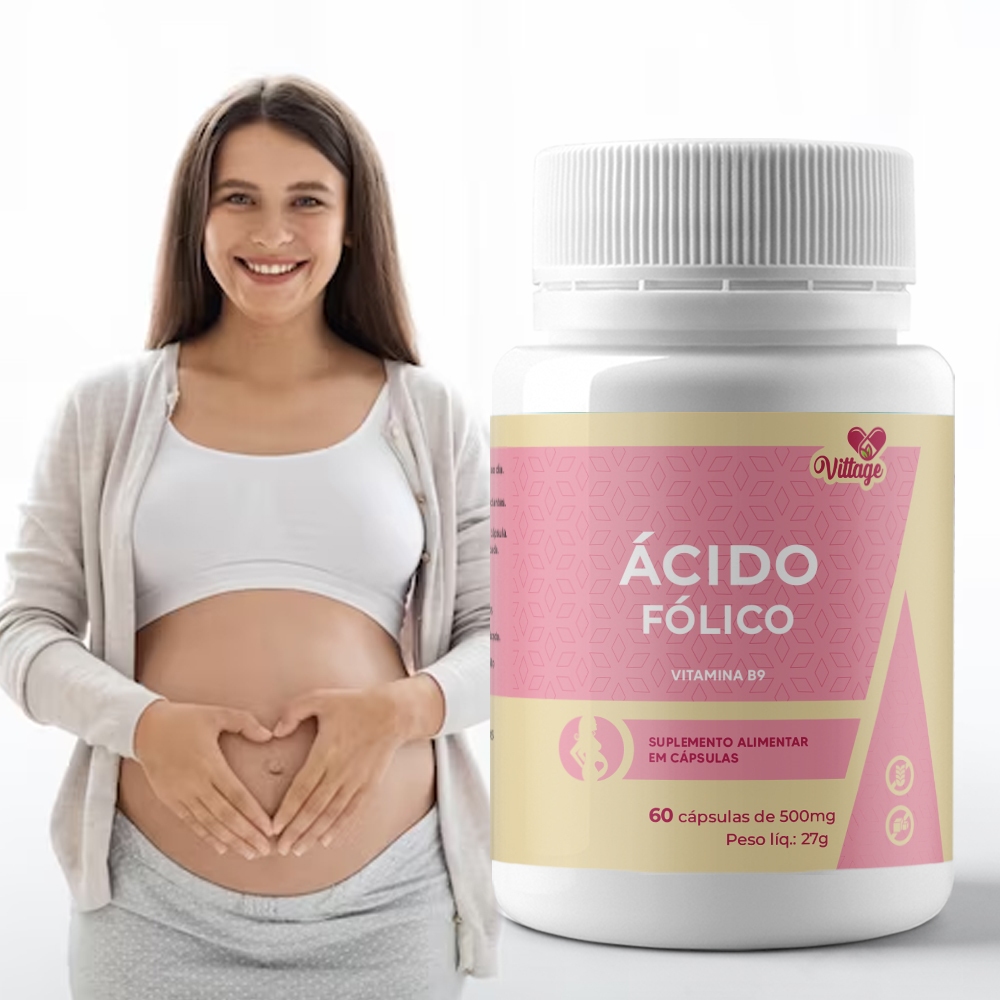 VITTAGE Ácido Fólico vitamina B9, C/60 Cápsulas