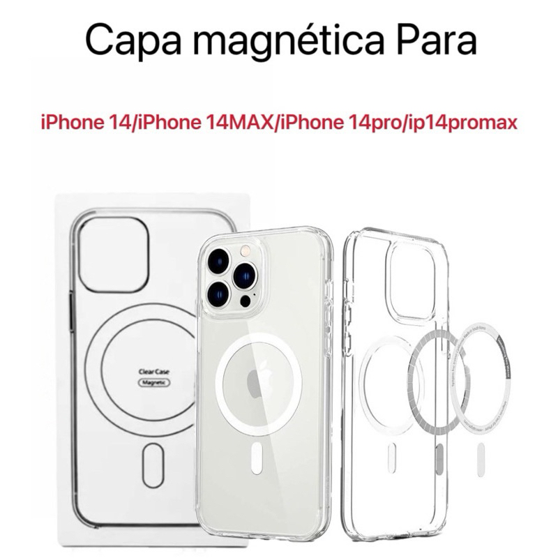 Capa Capinha Magnética Para iPhone 14 /14Max /14pro /14promax  Carregador Indução  carregador sem fio