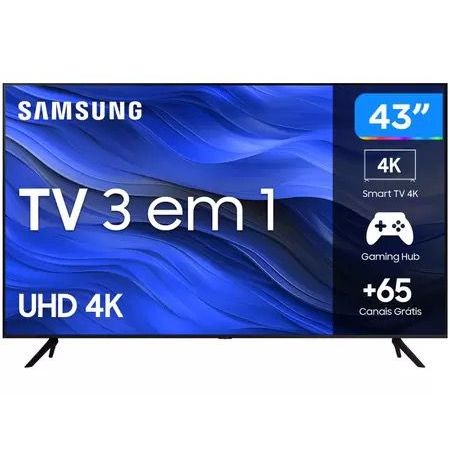 Smart TV 43” UHD 4K LED Samsung 43CU7700 - Wi-Fi Bluetooth Alexa 3 HDMI