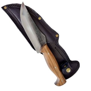 Faca Churrasco Artesanal Campo Aço Carbono Bainha em Couro em Oferta na Shopee