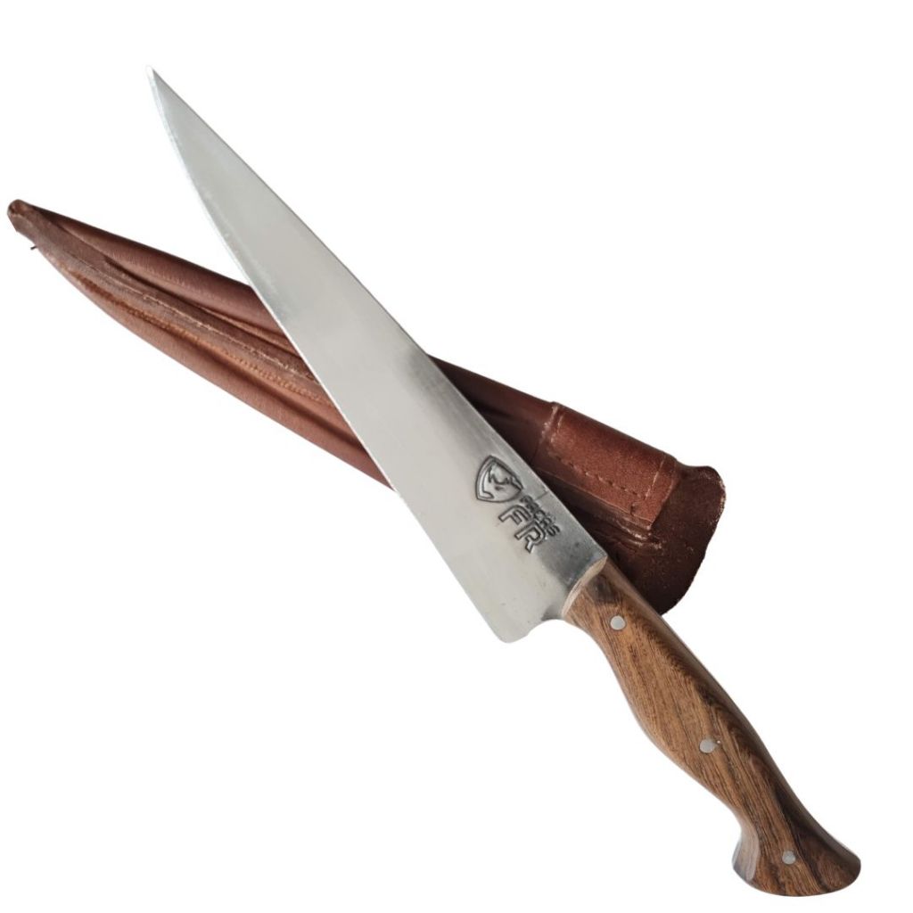 Faca Churrasco Rústica Artesanal Aço Carbono Bainha em Couro em Oferta na Shopee