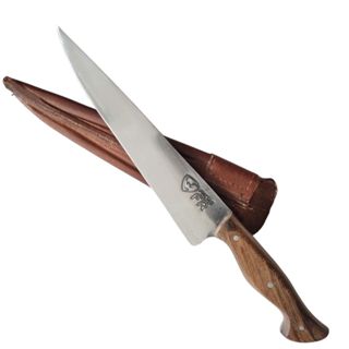 Faca Churrasco Rústica Artesanal Aço Carbono Bainha em Couro em Oferta na Shopee