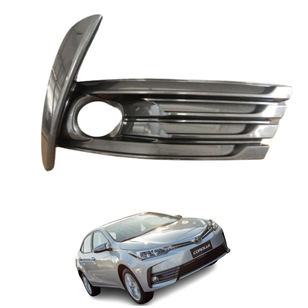 Moldura Direita Grade Farol Milha Toyota Corolla 2017 A 19 * Grafite