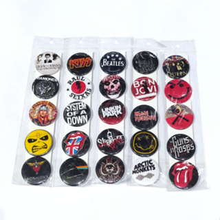 Cartela De Buttons Pins Broches De Bandas De Rock Musicas Com 6 Unidades Sortidas em Oferta na Shopee