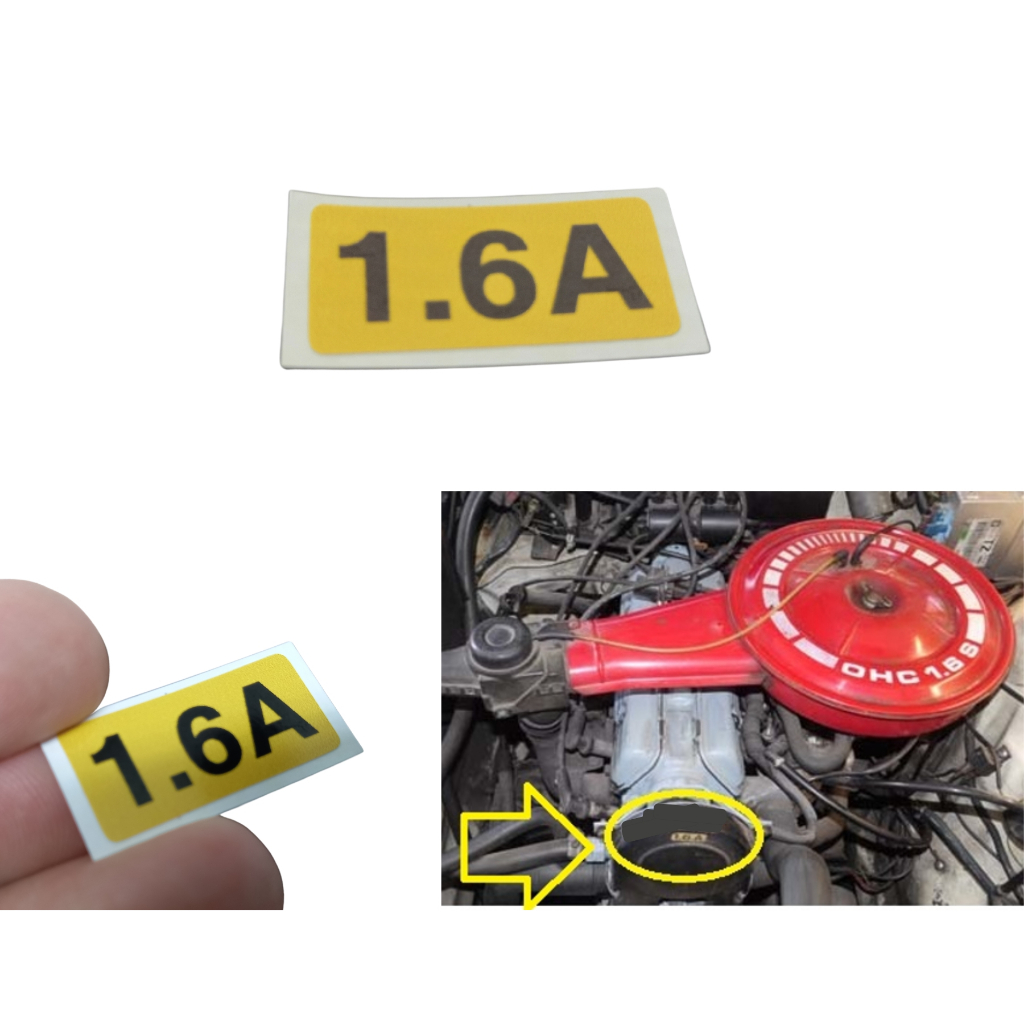 ADESIVO SELO 1.6A MOTOR CHEVETTE A ÁLCOOL / ETIQUETA DA CAPA DE CORREIA / TAMPA DE VÁLULAS