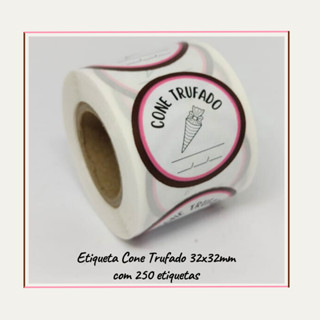Etiquetas Adesivas Cone Trufado Doces 250 Unidades em Oferta na Shopee