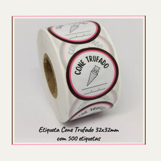 Etiquetas Adesivas Cone Trufado Doces - 500 Unidades em Oferta na Shopee
