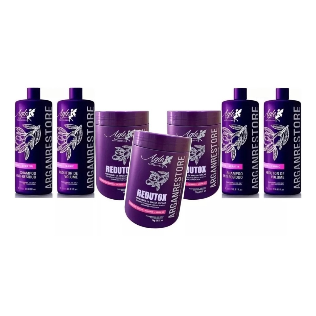 02 Kit Selagem Argan Restore + 03 redutox restore Agle 1kg