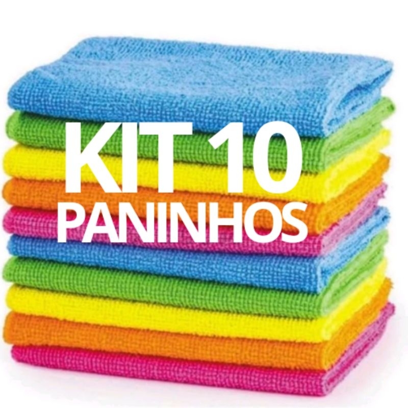 Kit 10 Panos de Limpeza Microfibra 30x30