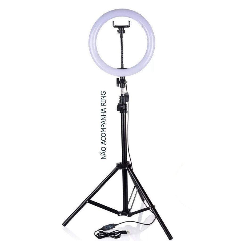 Tripé Para Iluminadores Ring Light Flash, Softboxes 2,10m Tik tok, Vídeos, Rells
