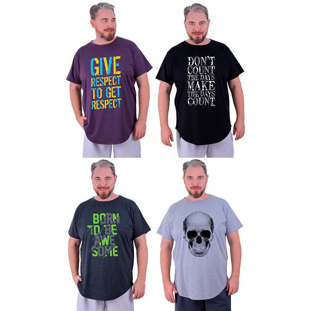 Kit 4 Camisetas Longlines Plus Size Mxd Conceito Lifestyle
