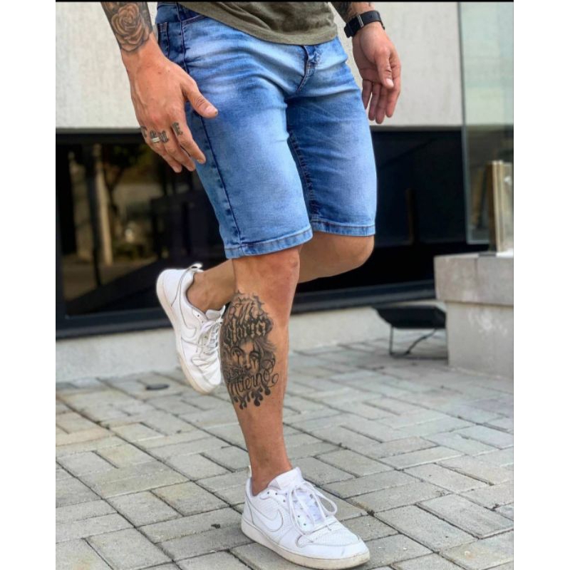 bermuda Jeans Masculina tradicional Clara Lisa Jeans Premium 100%algodão médio Bermudas jeans preta e escura