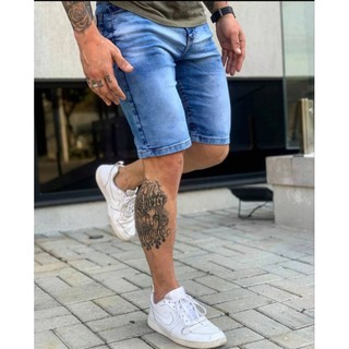 bermuda Jeans Masculina tradicional Clara Lisa Jeans Premium 100%algodão médio Bermudas jeans preta e escura
