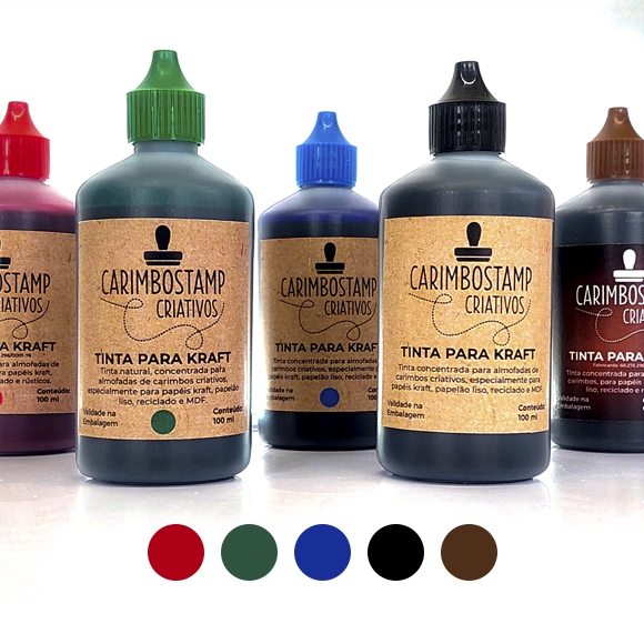 01 TINTA DE CARIMBO PARA KRAFT - PIGMENTAÇÃO FORTE