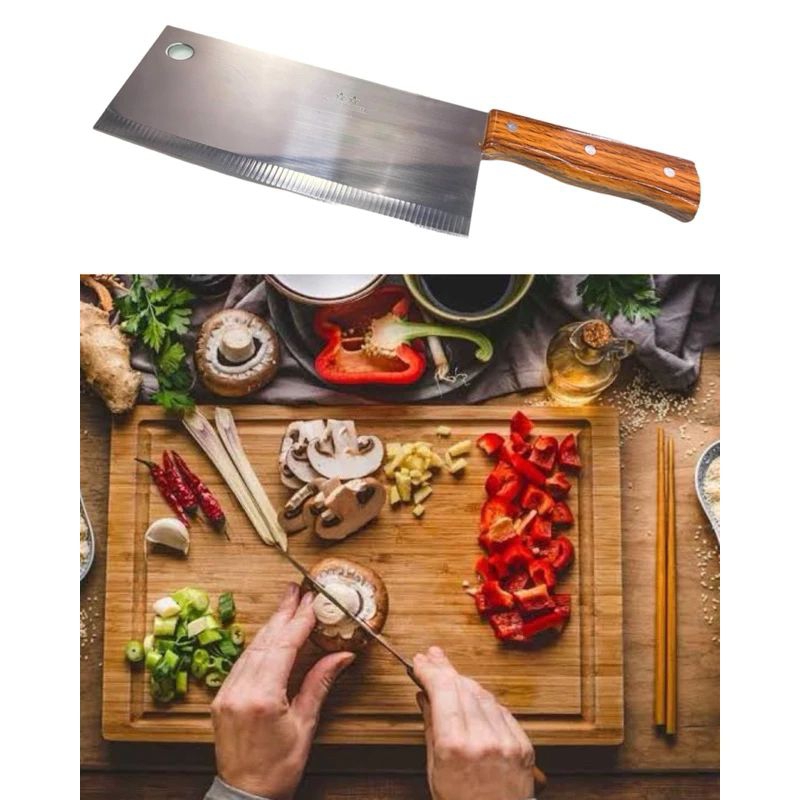 Imagem Cutelo Cozinha Faca Profissional Grande Churrasco Cortar Osso 28cm 14904