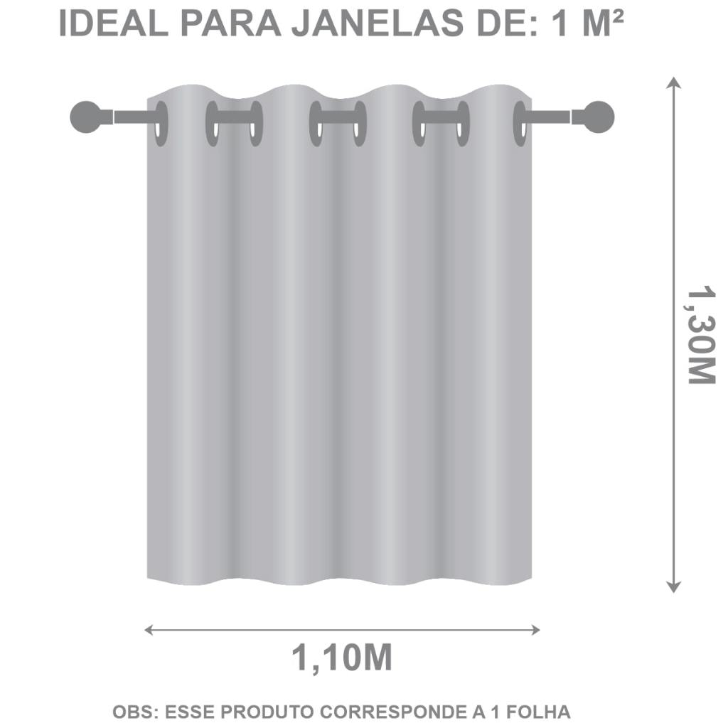 Cortina Blackout 1,10m x 1,30m Para Sala e Quarto Folha Única