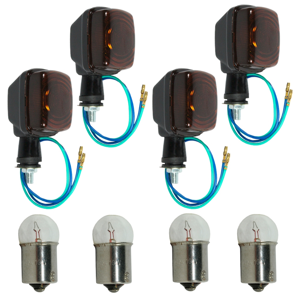 Kit 4 pisca seta dianteiro e traseiro YBR125 XTZ125 2000 a 2008 com lâmpada