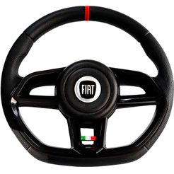 Volante EsportivoPreto Emblema Logo Vermelho Itália Anel Vermelho Uno Fire Palio Siena Punto Fiorino