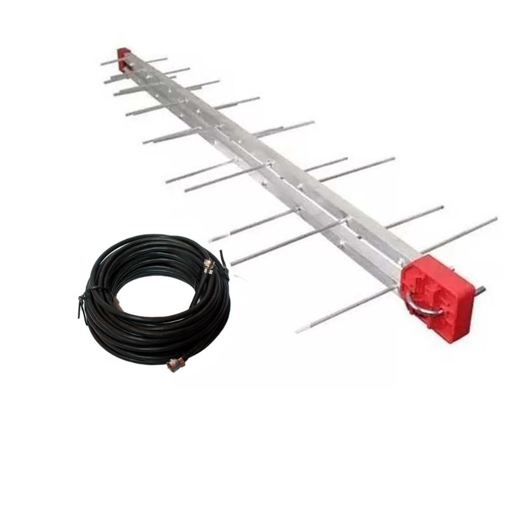 Antena Digital Externa Log 28 Elementos 4K Full HDTV Uhf + Cabo 12 Metros