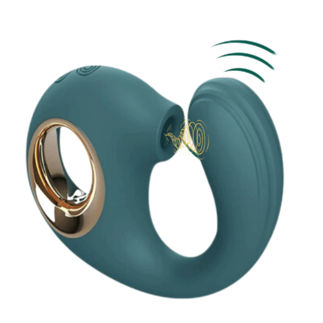 Vibrador Formato de U com Sugador de Clitóris e Alça SEX SHOP LB1003