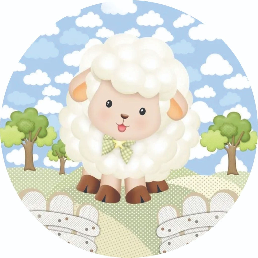 PAINEL SUBLIMADOS TEMA: OVELINHA AZUL em Oferta na Shopee