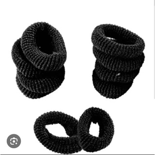 xuxão preto amarador de cabelo elastico de cabelo pacote com 100unidades em Oferta na Shopee
