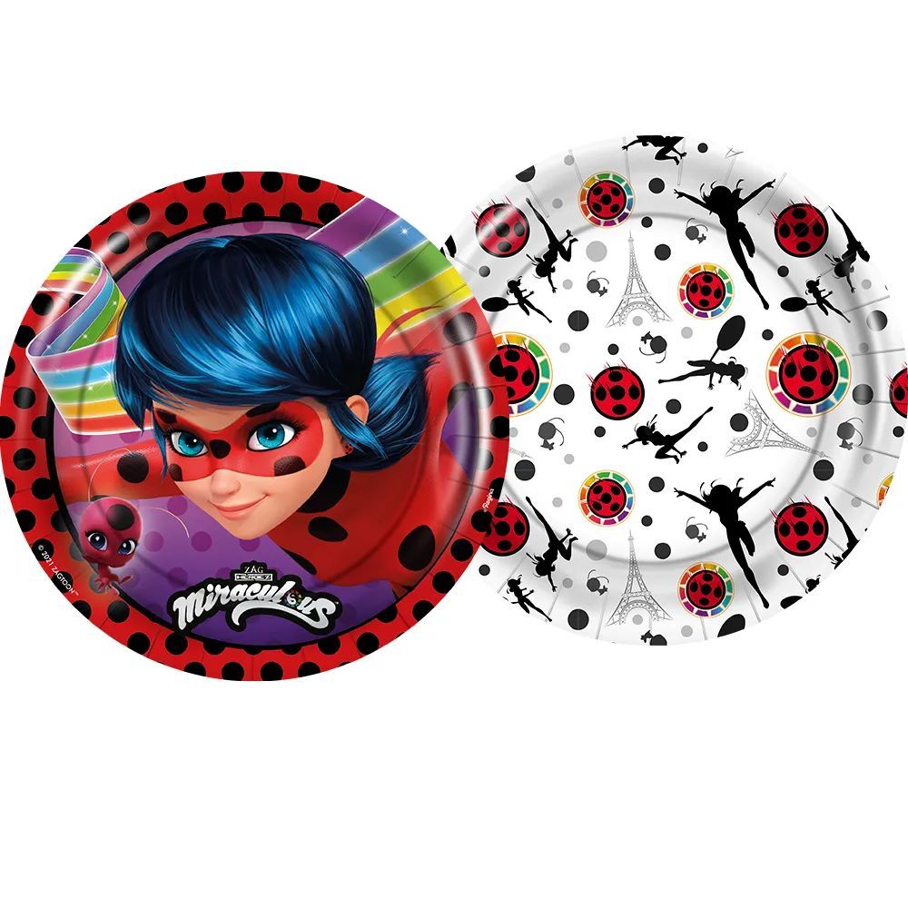 Prato Papel Festa Lady Bug ladybug Micarulus 12 unidades - Regina festas