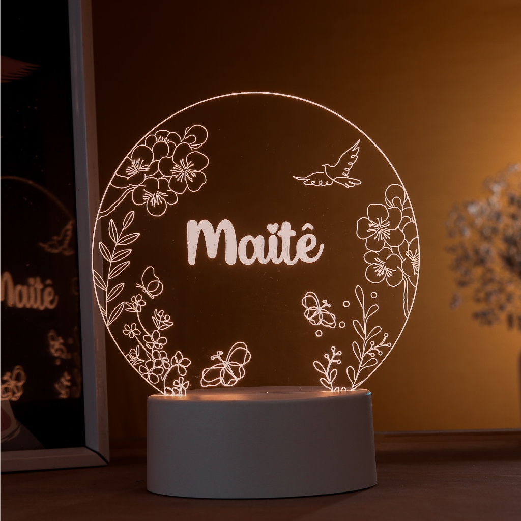 Luminária LED 3D de Mesa / Luz Noturna Presente Criativo / Decoração - personalizada com o nome , qualquer modelo do catálogo em Oferta na Shopee