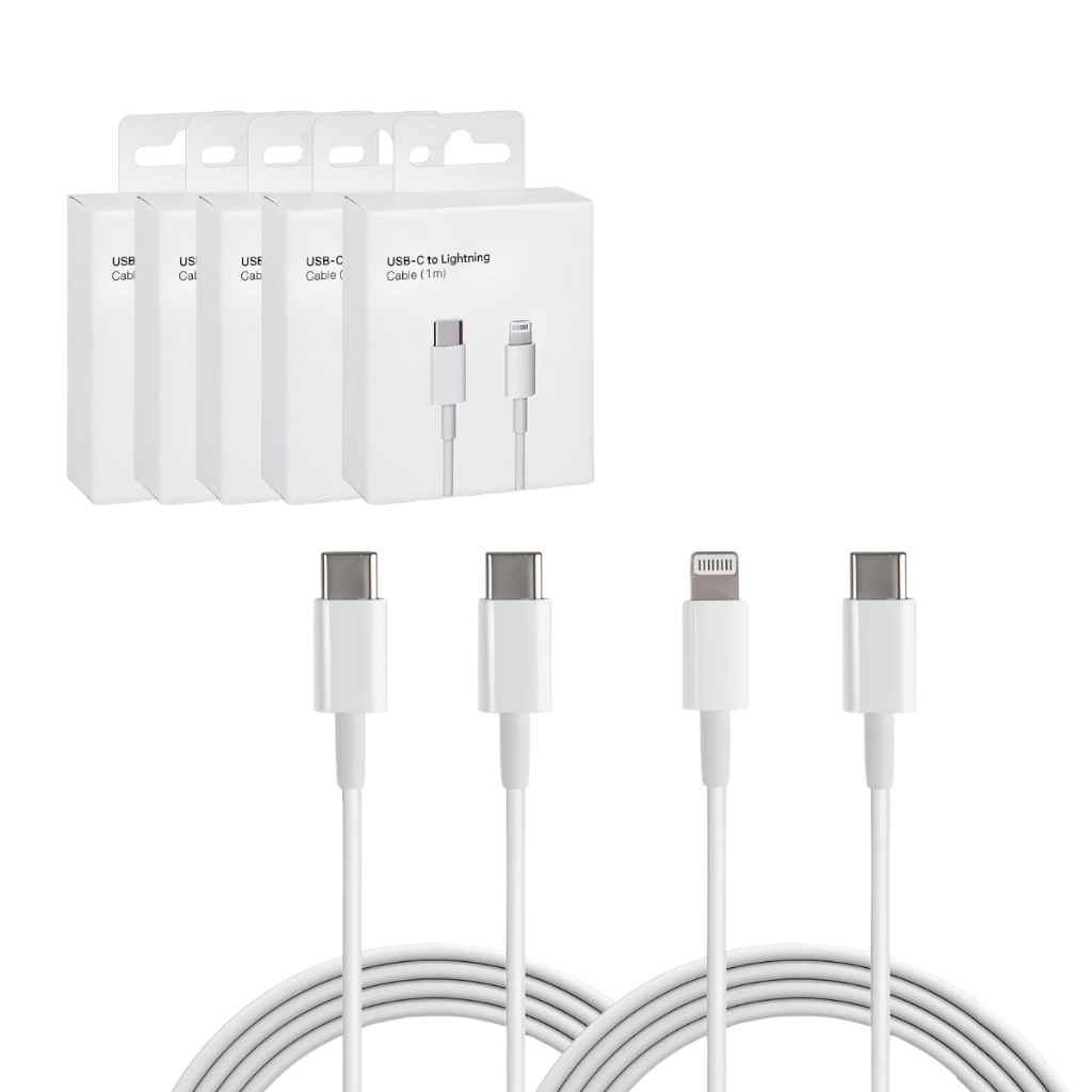 Kit 5 Cabo Carregador Turbo Celular Tipo C Lightning Fonte Transferência de Dados Carregador Celular Carregamento Turbo