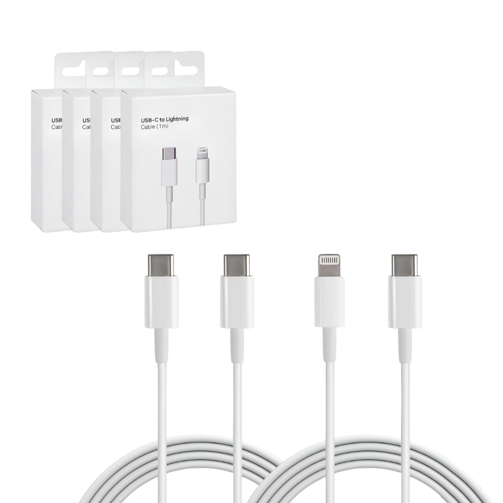 Kit 4 Cabo Carregador Turbo Celular Tipo C Lightning Fonte Transferência de Dados Carregador Celular Carregamento Turbo