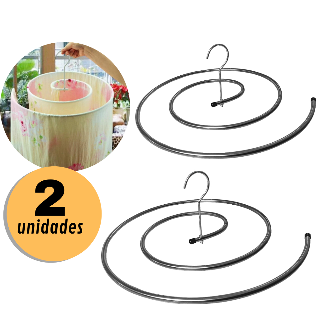 Cabide Varal Caracol Espiral Aço Inox Kit 2 Unidades Para Lençol Toalhas e Mantas Secar Roupa Círculo