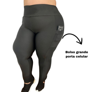 Calça Legging com Bolso Plus Size GG XGG EXGG 44 ao 54 Suplex premium zero transparência em Oferta na Shopee