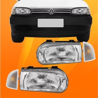 Kit Farol Vidro + Pisca Cristal Gol Saveiro Parati Bola G2 1995 A 1999