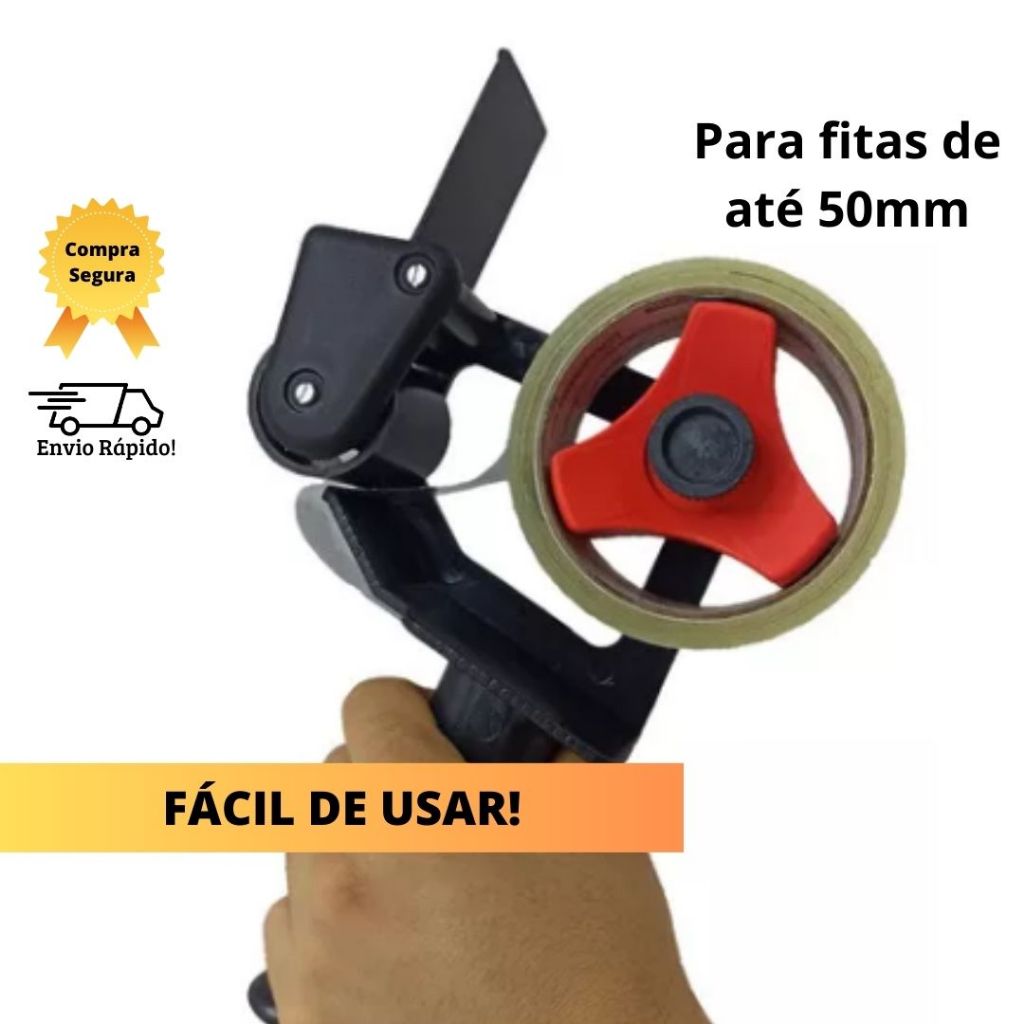 Aplicador Suporte de Fita Adesiva Durex Larga 50mm P/ Caixas Embalagem Pacote Operação Ecommerce