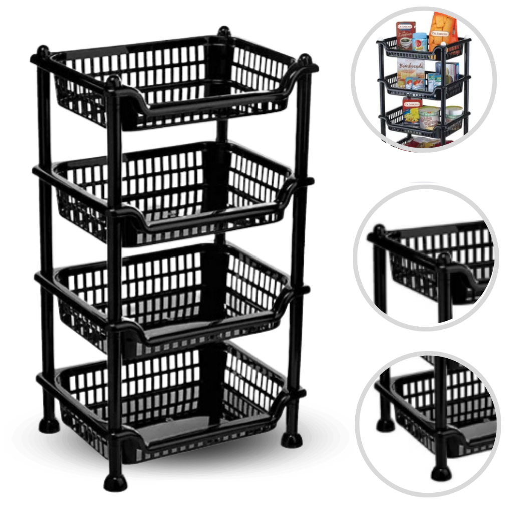 Prateleira Organizador Multiuso Desmontável 4 Andares - NITRON em Oferta na Shopee