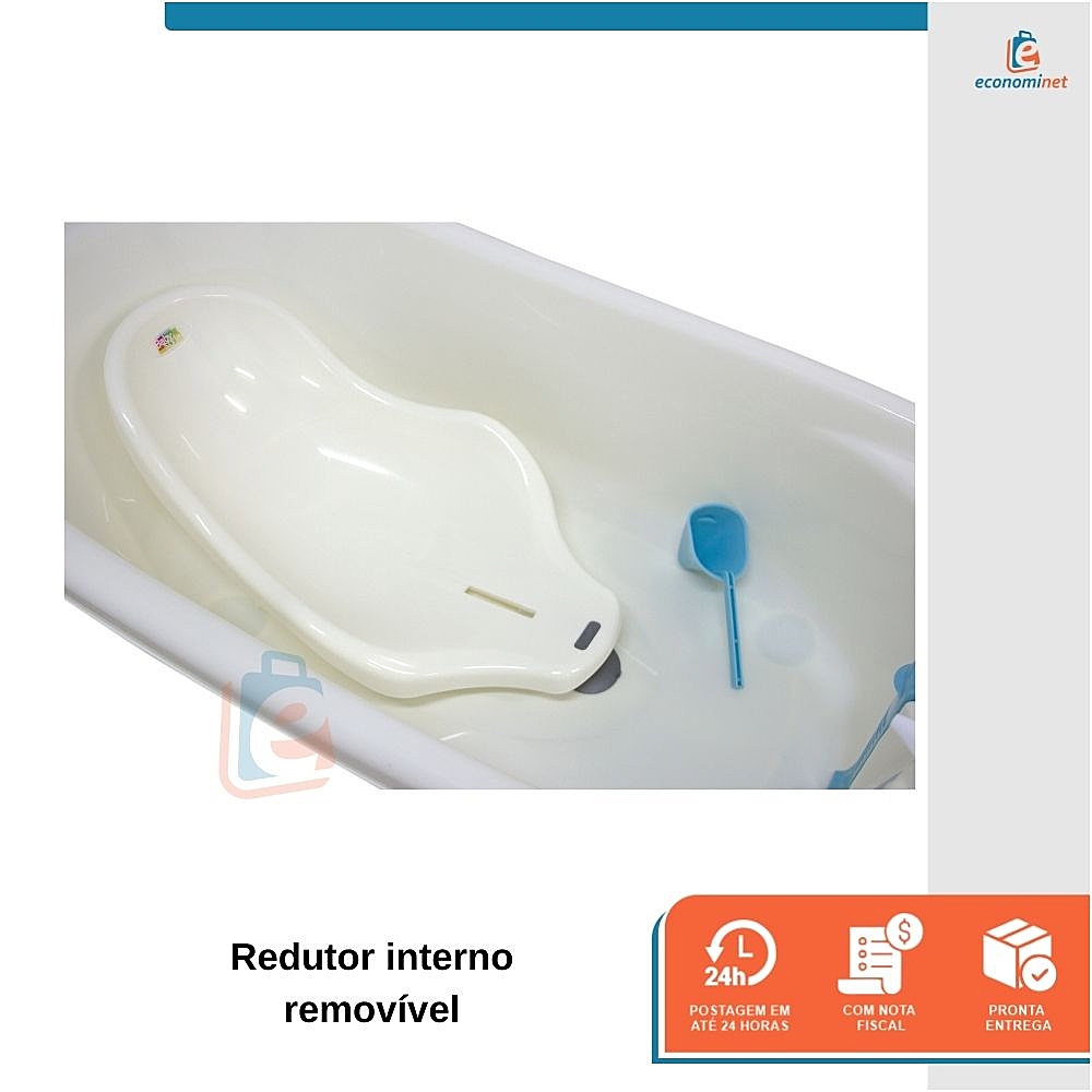 Banheira Bebê Spa Baby Style 55L Com Termômetro Redutor Interno Válvula Porta Shampoo — imagem 2 de 2