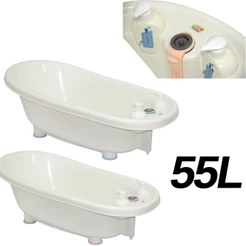 Banheira Bebê Spa Baby Style 55L Com Termômetro Redutor Interno Válvula Porta Shampoo