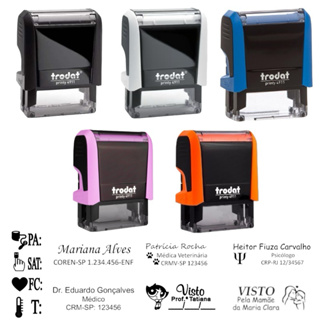 Carimbo Personalizado com dados Trodat 4911 ENVIO RÁPIDO 38x14mm - Professor Médico Enfermagem em Oferta na Shopee