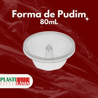 Forma Mini Pudim com Tampa Forneável 80ml 20, 40 e 60 Unidades em Oferta na Shopee