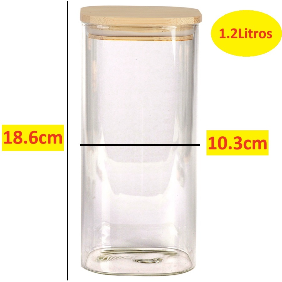Pote Hermético Quadrado 1200ml 800ml 500ml de Plástico para Armazenamento de Alimentos Grã...