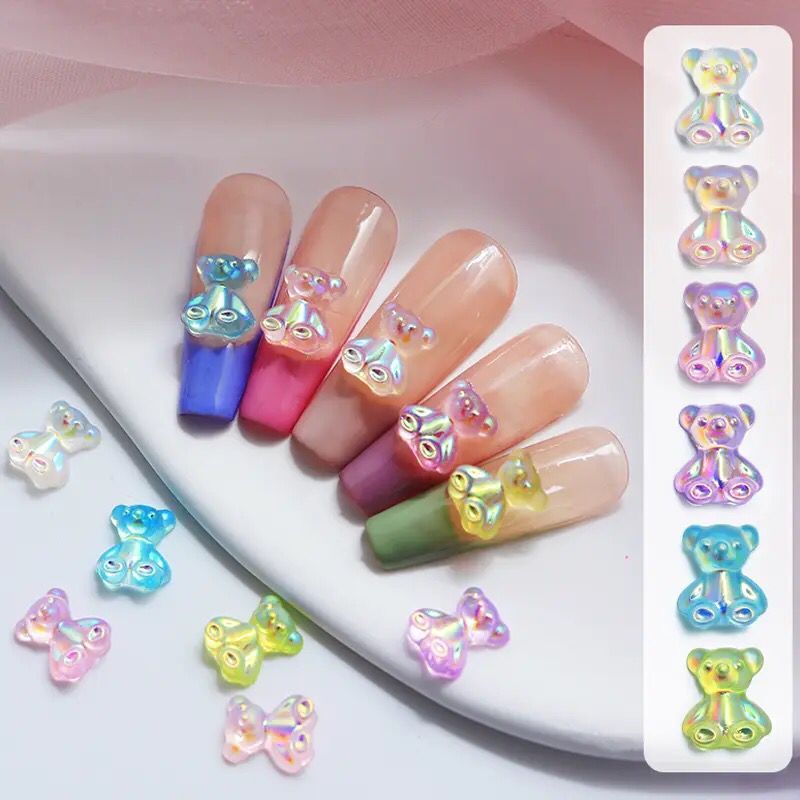 20PCS Strass De Resina Para Decoração De Unhas Ou Artesanato Ursinhos DIY Nail Art