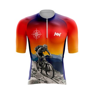 CAMISA PARA CICLISMO MTB BIKE LARANJA DEGRADÊ MASCULINA/ FEMININA E INFANTIL em Oferta na Shopee