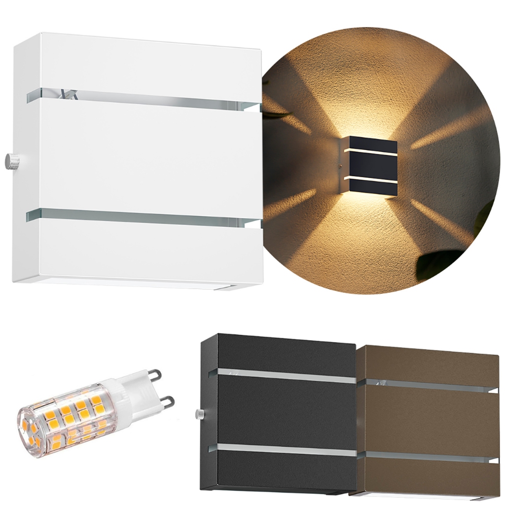 Arandela Slim Externa 2 Frisos 2 Focos + Led G9 5w MF103