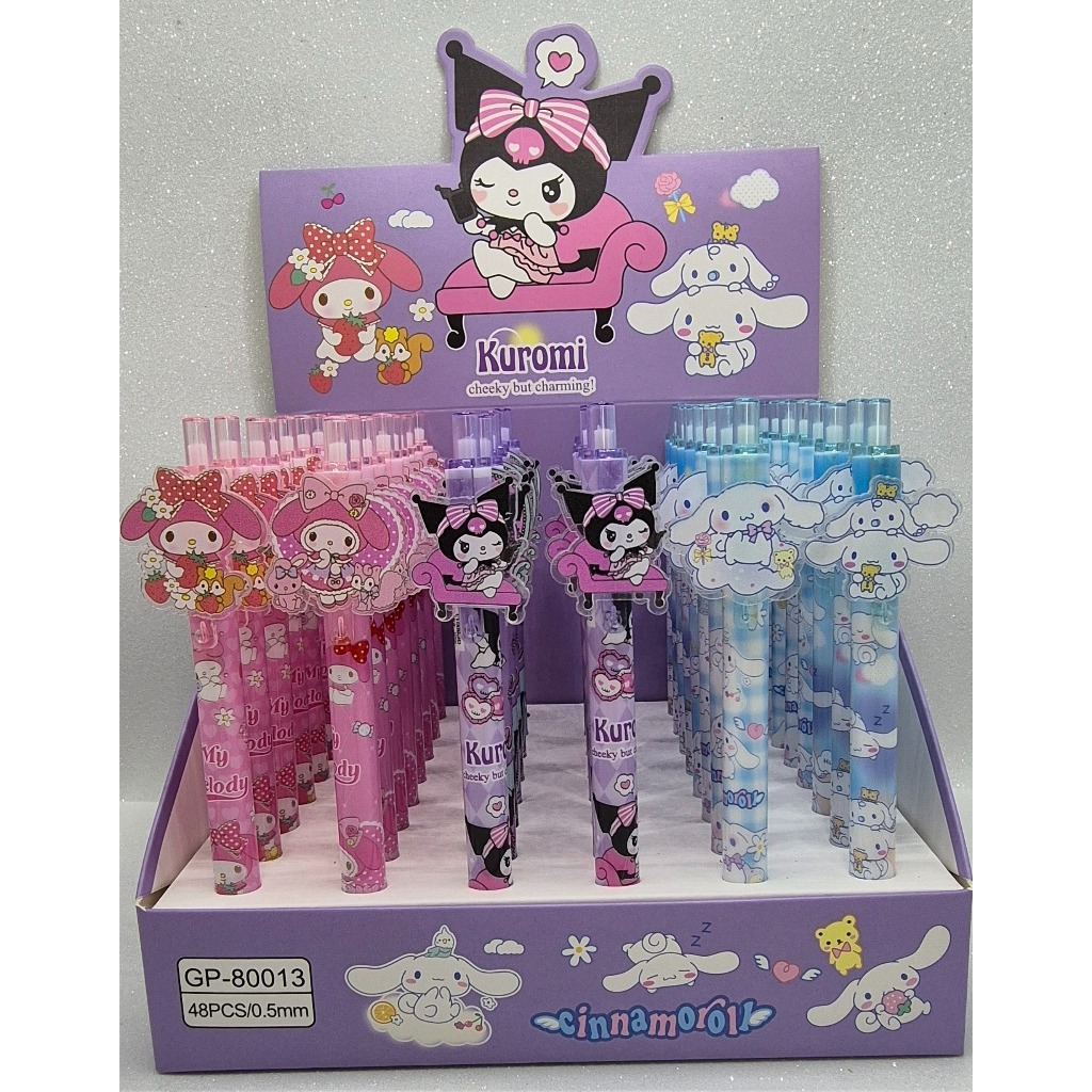 Kit com 2 canetas Sanrio - Kuromi, Cinnamonroll ou My Melody em Oferta na Shopee